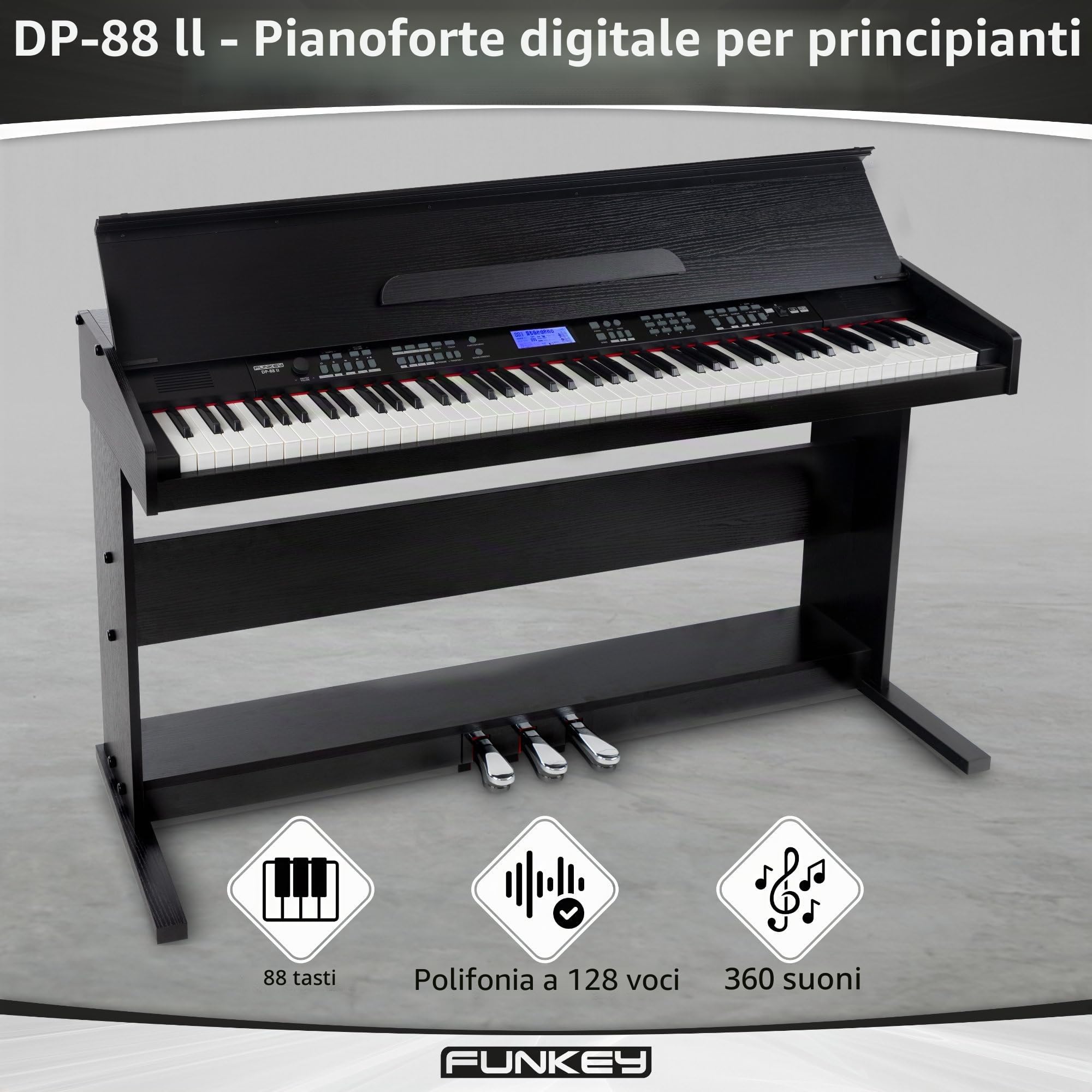 FunKey DP-88 II Pianoforte digitale nero