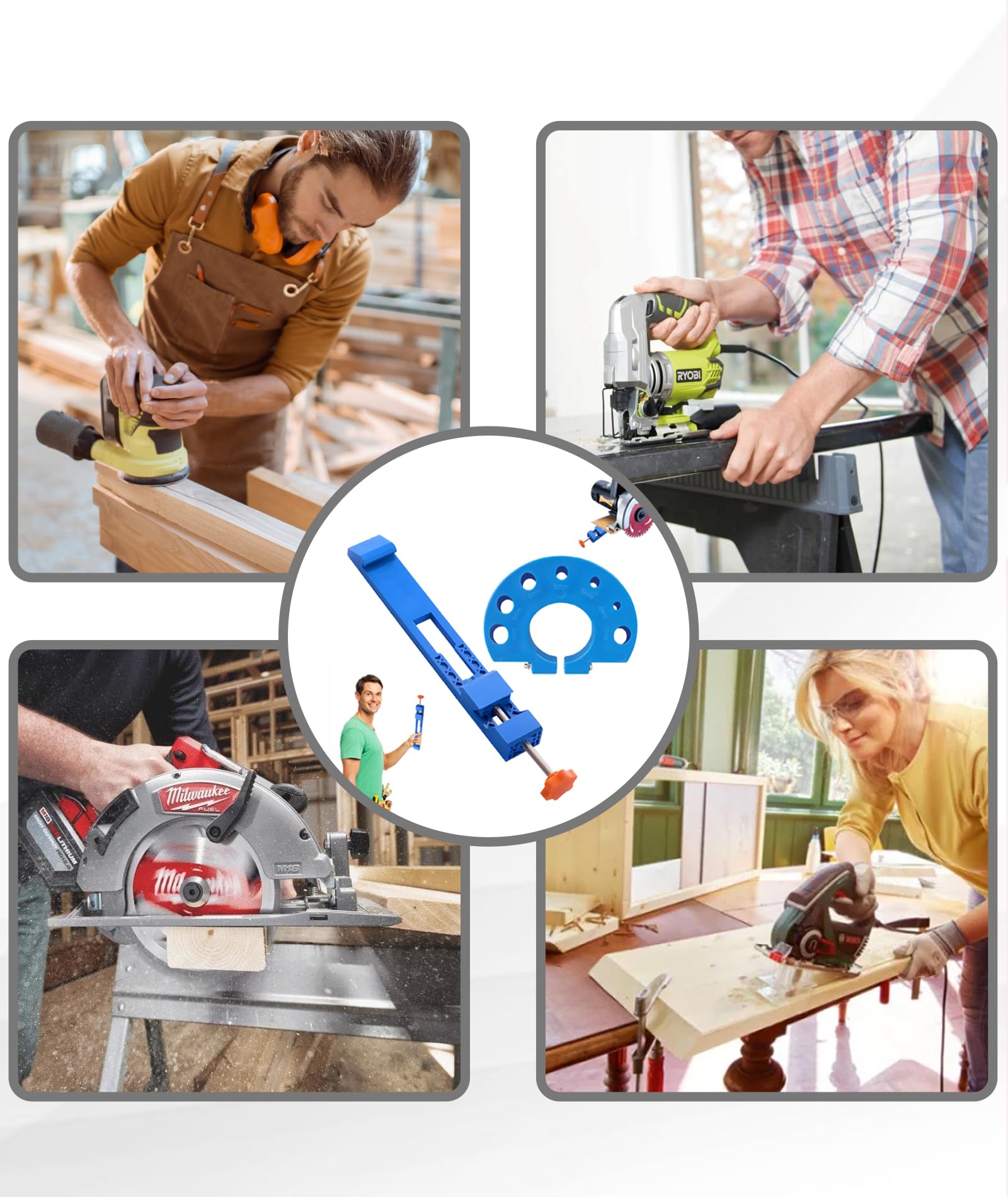 2Pcs Wood Working Tools, Clamp Circular Saw Guide, Adjustable Cutting Machine Base for Precision Woodworking and DIY Projects - Image 5 thumbnail