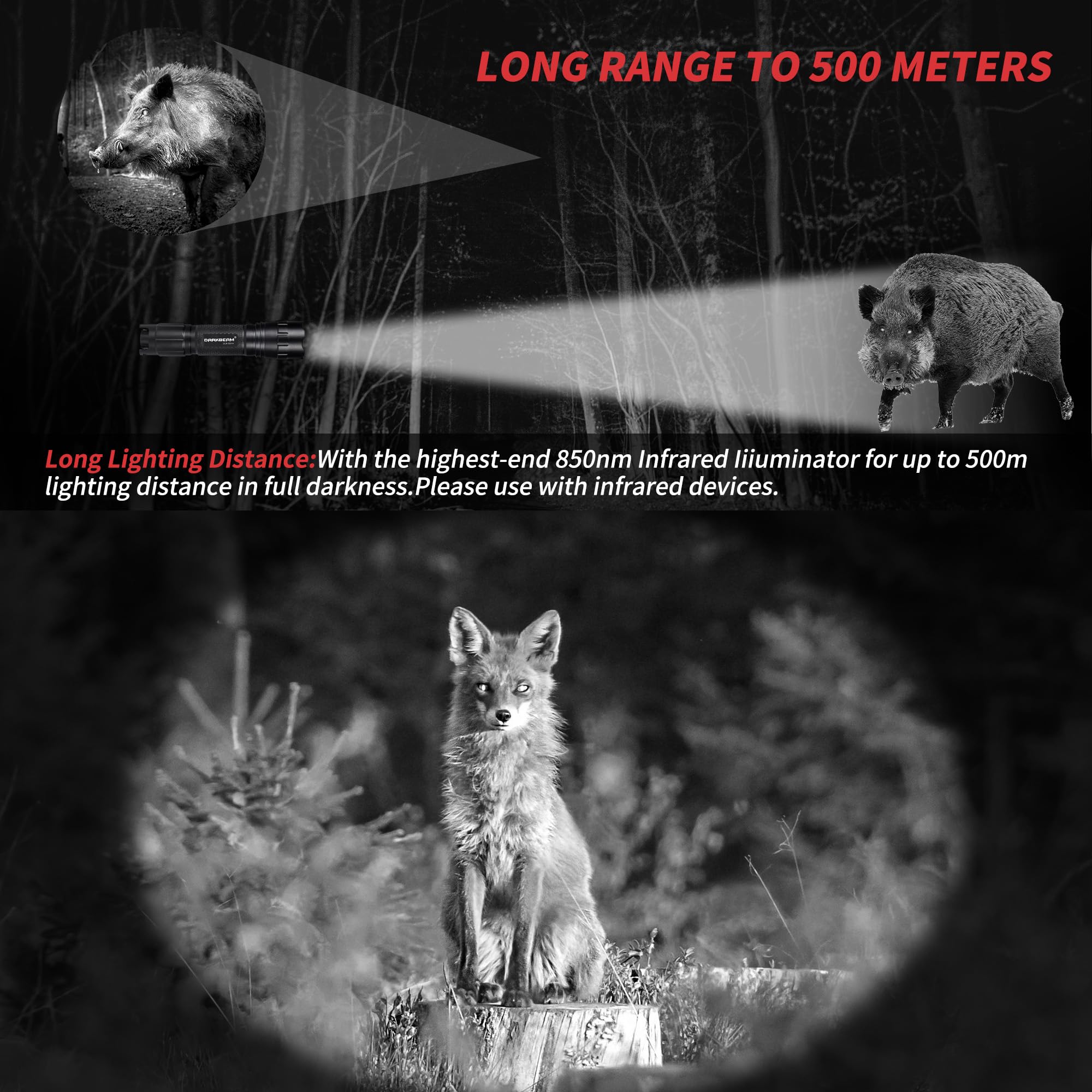 Amazon.com: DARKBEAM IR Flashlight for Night Vision Supplement