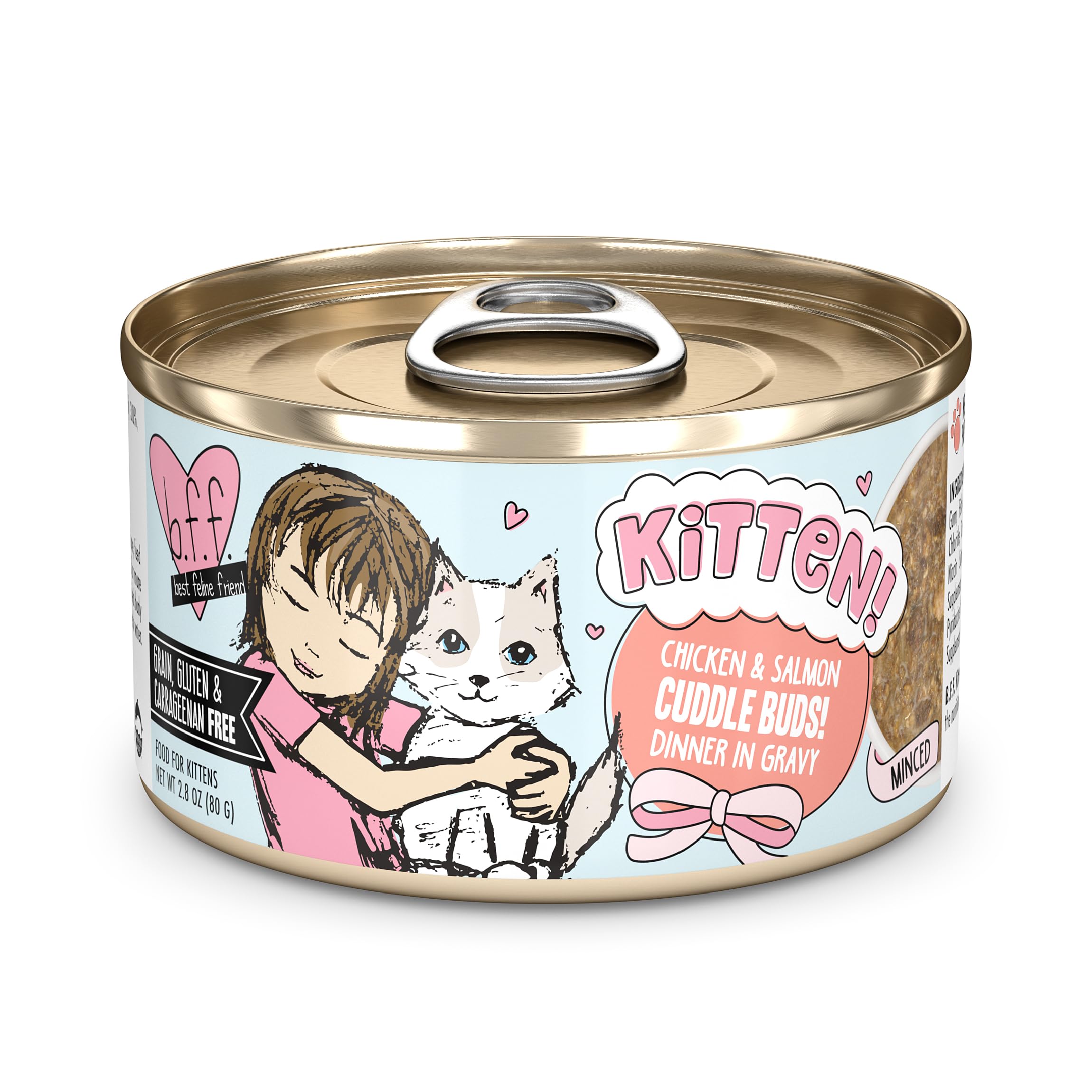 Weruva B.F.F. Kitten Food, Cuddle Buds with Chicken & Salmon in Gravy, 2.8oz Can (Pack of 12)