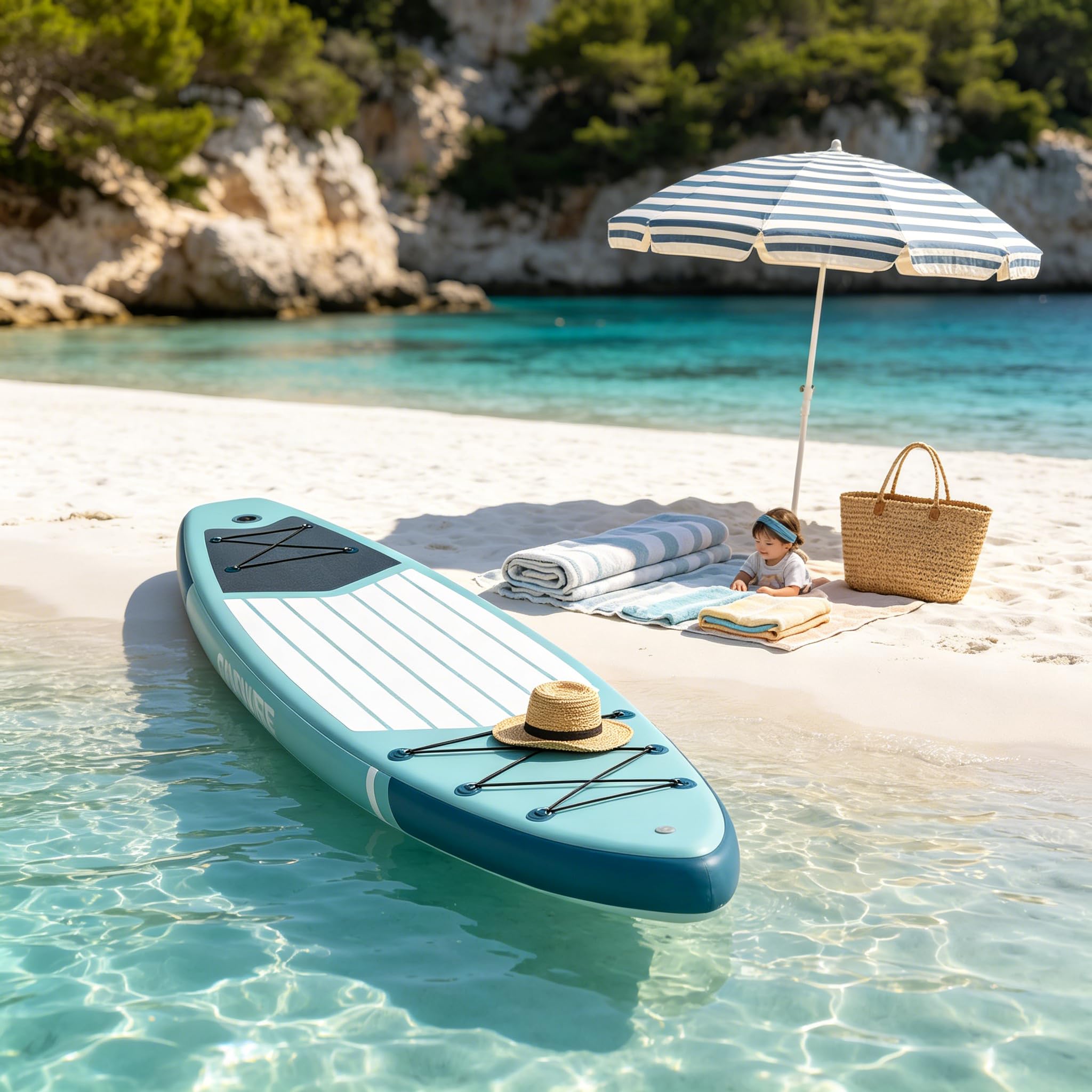 Tabla De Paddle Surf Hinchable, Stand Up Paddle Board (Sup) Adulto y Principiantes, Extra Ancha con Accesorios, Soporte Cámara, 200 kg, Ideal para Aventuras (Varios Diseños)
