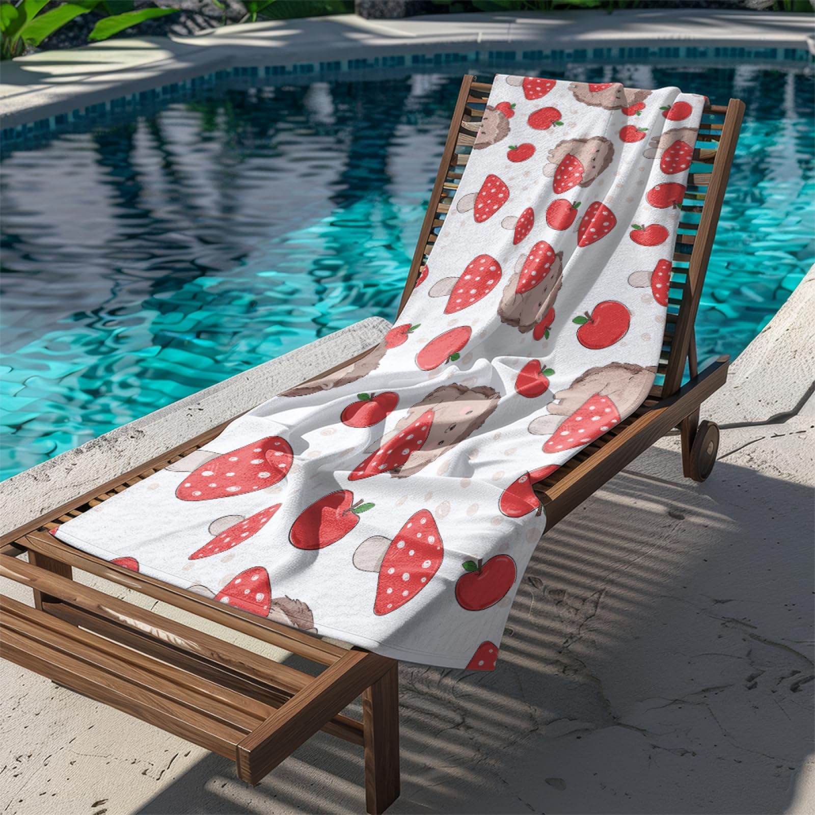 Mikrofaser Handtuch Groß 100X180 Braune Tiere Rote Pflanzen Strandtuch Kompakt Für Reisen Sport Und Strand Schnelltrocknend Als Sauna und Badetuch Groß Fitness Schwimmen