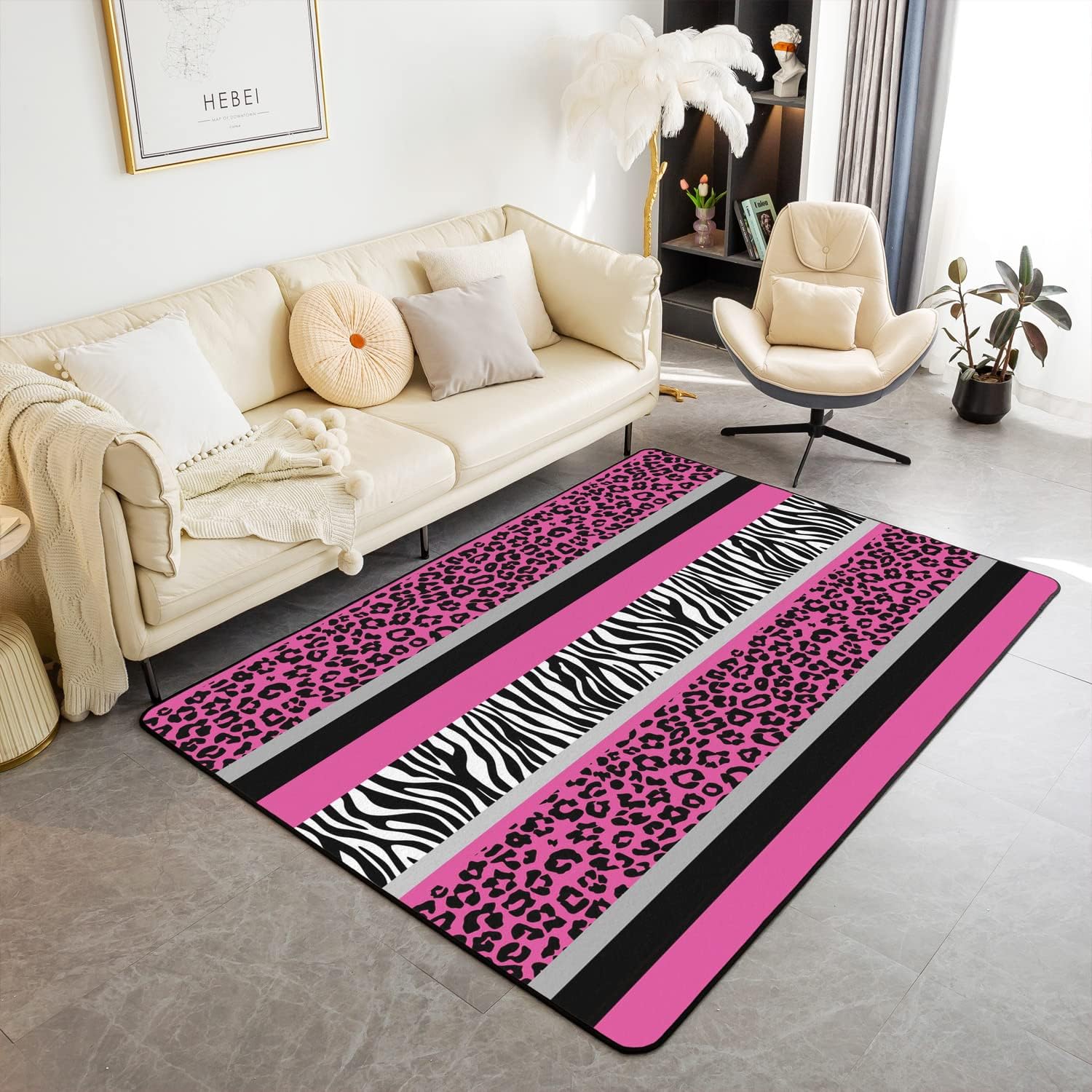 Tapis Ultra Doux Lavable 90x150cm pour Aire de Jeux Enfant et Salon