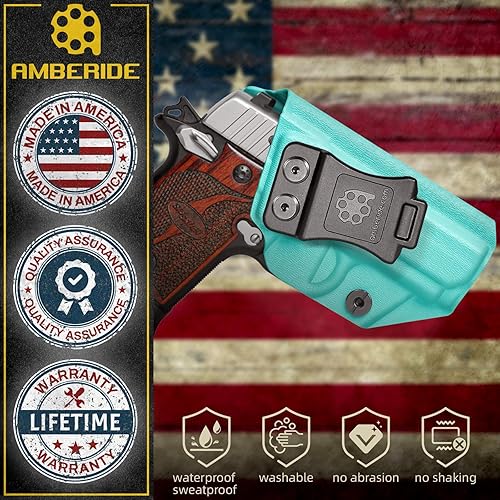 Miniatura 7 de Amberide IWB KYDEX Holster Fit Sig Sauer P938 Pistol, Inside Waistband Concealed Carry, Adjustable Cant & 'Posi-Click' Retention, USA Made by