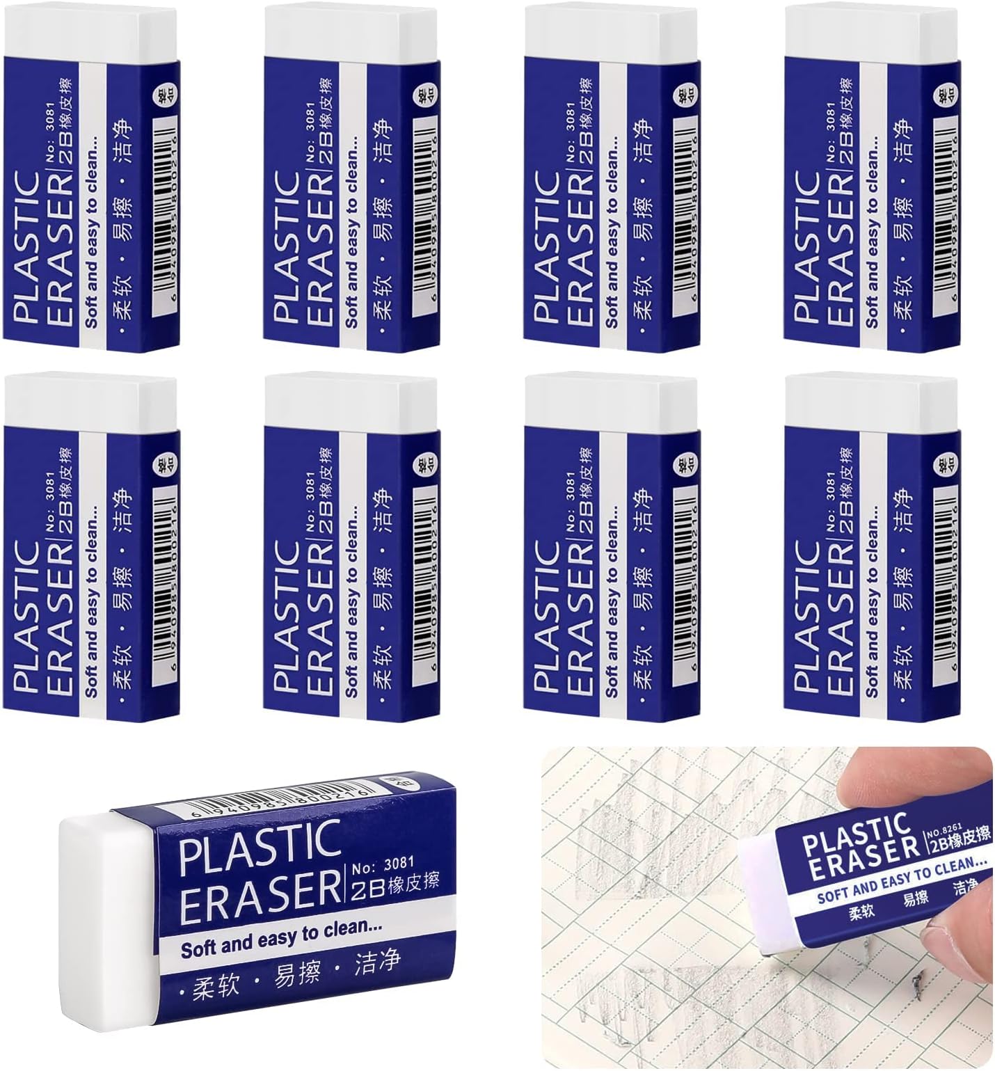 50 Stück Radiergummi Nachfüller - 5x25mm Für Schule & Büro