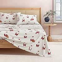 Vista 101 de Great Bay Home Christmas Flannel Sheet Set Full Size - 100% Turkish Cotton, Double-Brushed, Winter Bed Sheets - Ultra-Soft, Cozy, 4-Piece Holiday