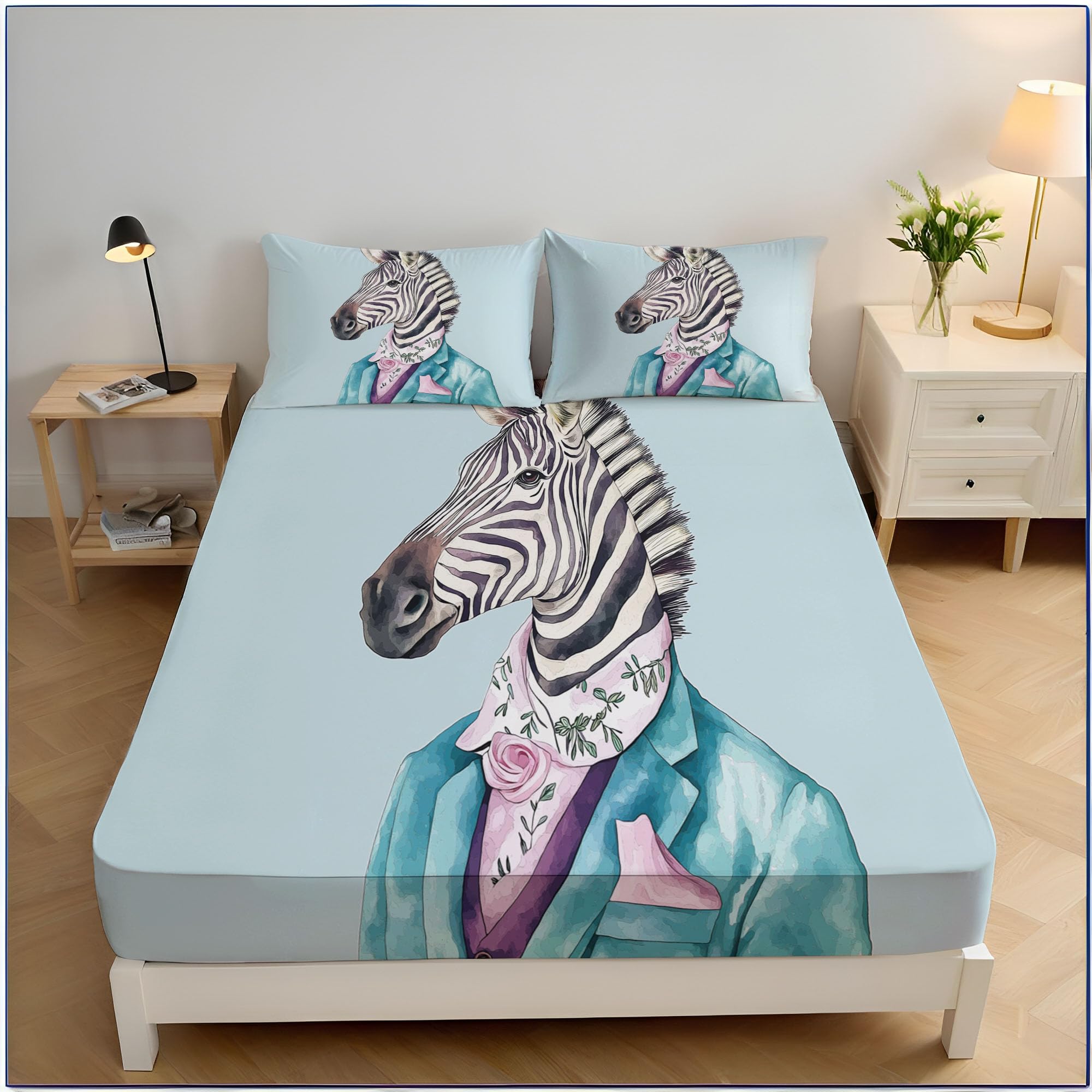Drap housse 200x200cm ajustable fini le drap qui glisse avec bonnet 30 cm bleu-vert