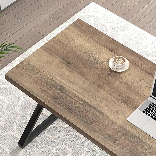 Miniatura 4 de FOLUBAN - Escritorio para computadora, escritorio moderno para oficina en casa, mesa de estudio y trabajo de madera y metal industrial para