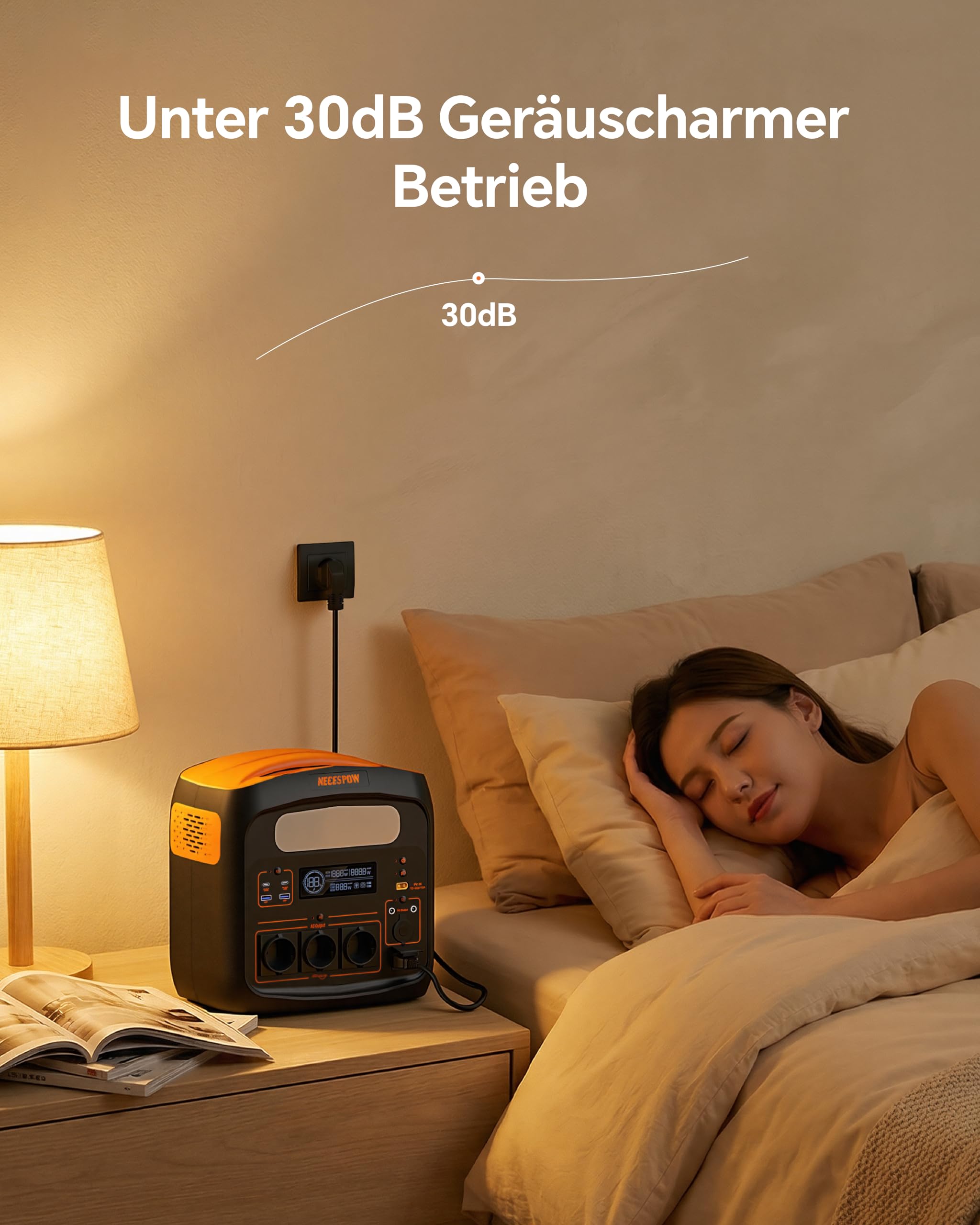 Tragbare Powerstation 1800W(3600W Spitze), 1024Wh LiFePO4 Akku, Schnellladung in 65 Min., PD 100W, USB-C/AC/DC, Solarladung, für Camping, Notstrom, Outdoor