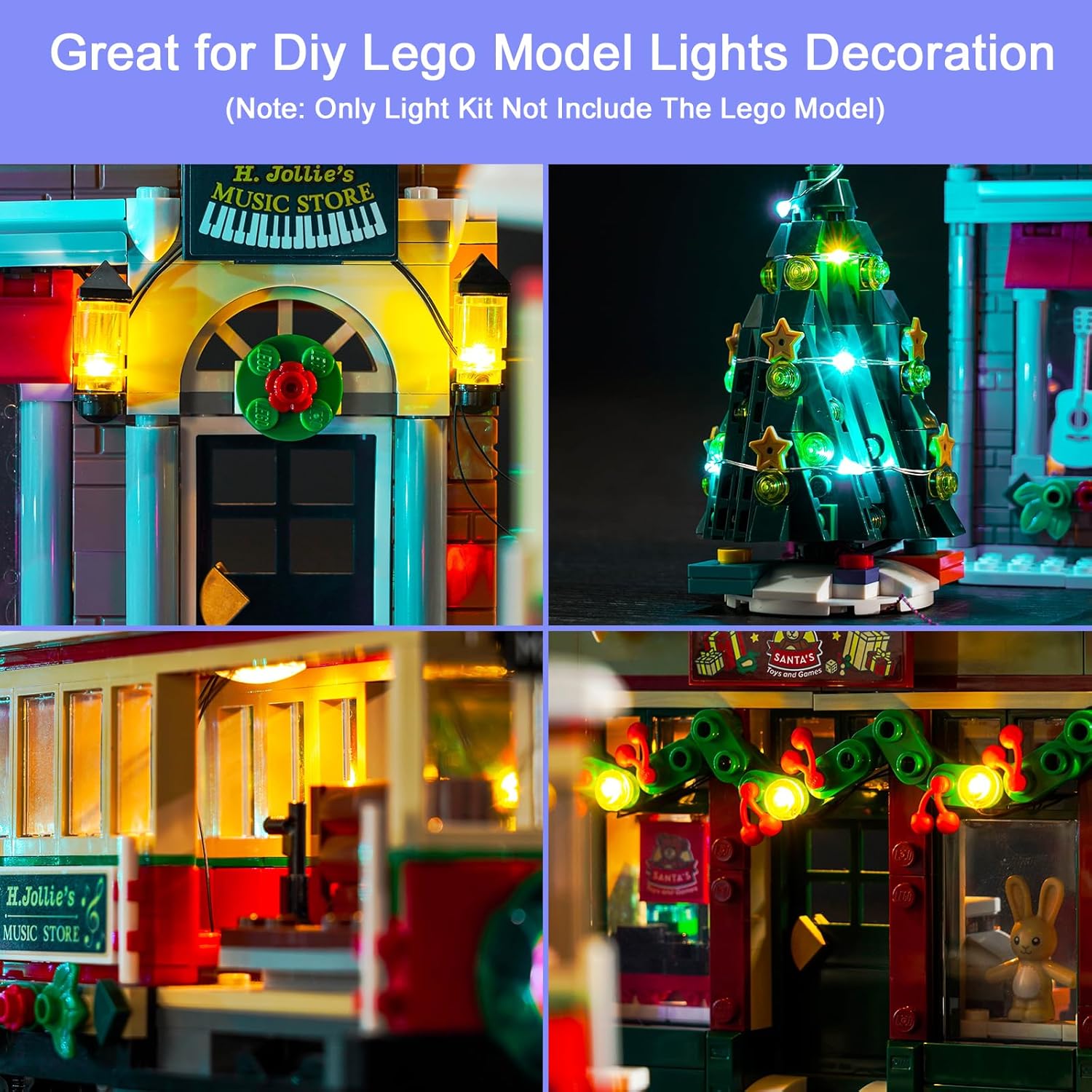 Upgraded Led Light Kit for Lego Holiday Main Street Building Set, Compatible with Lego 10308 (Model Not Included)