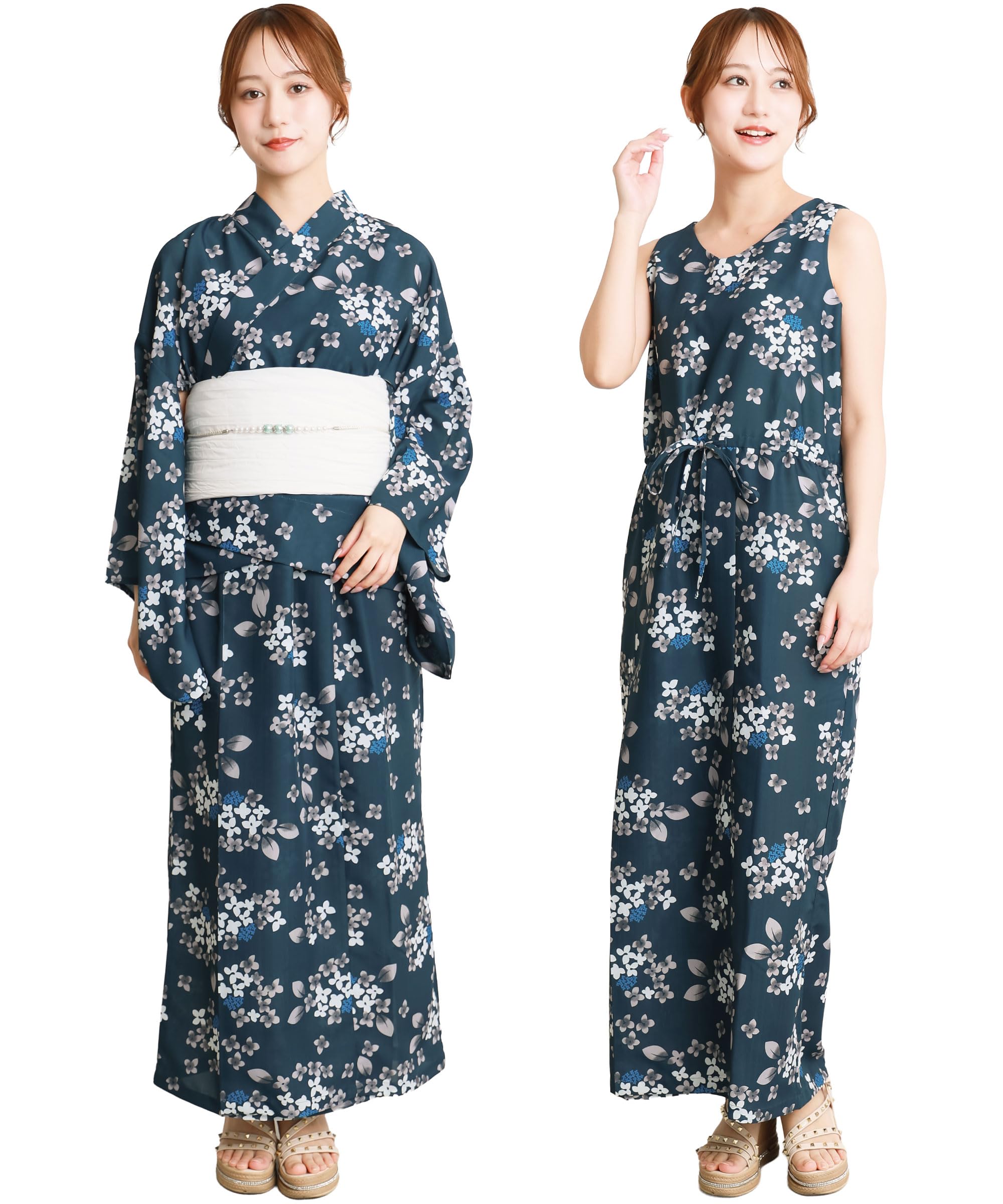 [ON NISHIKI] 浴衣 レディース セパレート (ワンピース＋上衣＋ha Amazon | 浴衣 レディース セパレート (ワンピース＋上衣＋帯) 3点
