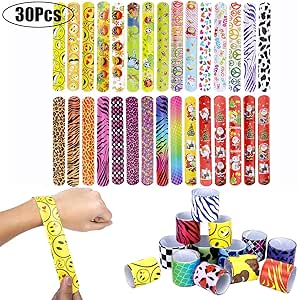 30 Braccialetti Slap Per Feste Bambini - Gadget Compleanno Calcio, Regalini Divertenti Per Party - Foto 3