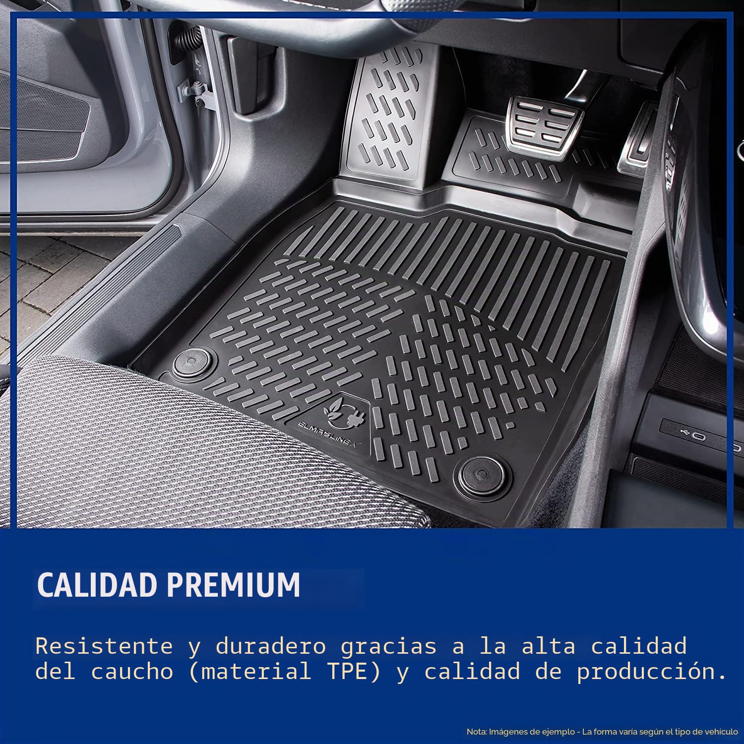 ELMASLINE Alfombrillas de Goma 3D para Mercedes EQE 2022-2026, Alfombras Coche | Alfombrillas con Borde Alto – Accesorios
