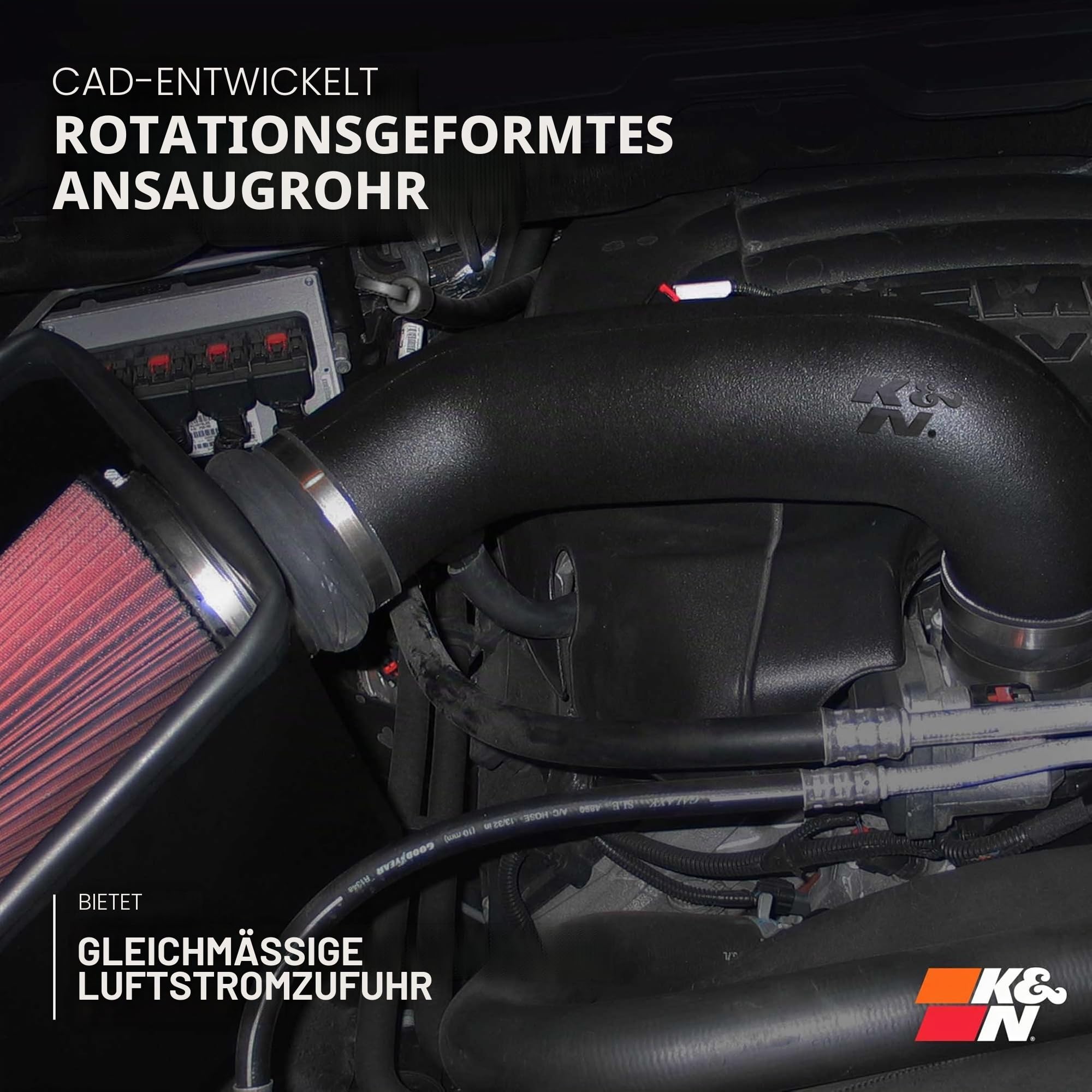 K&N 63-1561 Waschbarer und wiederverwendbarer KFZ Hochleistungsluftfiltersystem , Rot