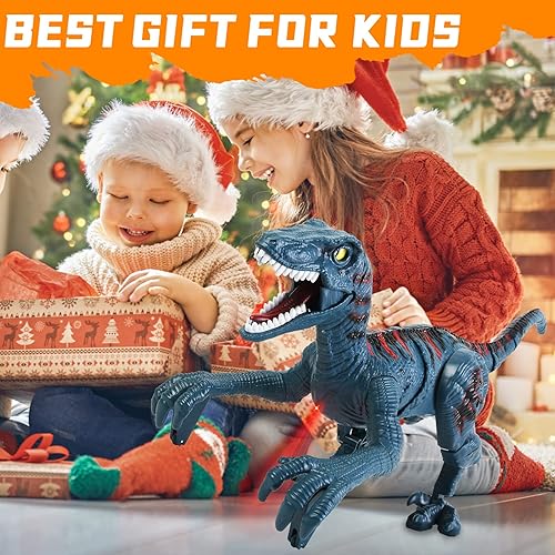 Miniatura 7 de Juguetes de dinosaurio a control remoto para niños dinosaurio robot para niños, juguetes Jurassic T-rex RC Dino para niños pequeños, juguete de