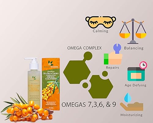 Miniatura 4 de Limpiador facial exfoliante de espino amarillo orgánico, 4 onzas líquidas