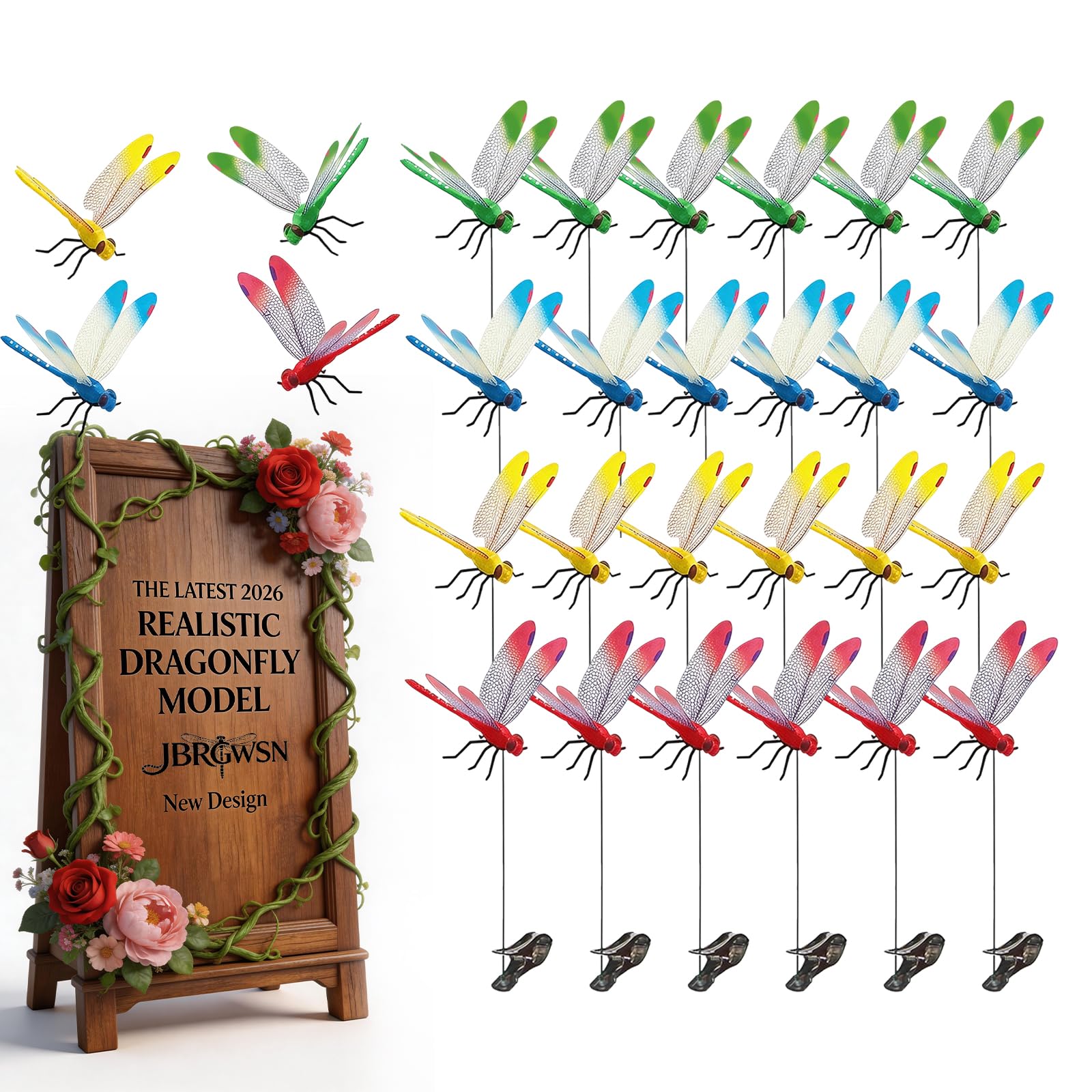 Photo 1 of ****MISSING PIECES****12Pcs Dragonfly Clips for Repellent Dragon to Keep Away Decoy Outdoor Decorative Garden Dragonflies Stakes Realistic Decor Bird Devices Control Wasp Rod (12Pcs)