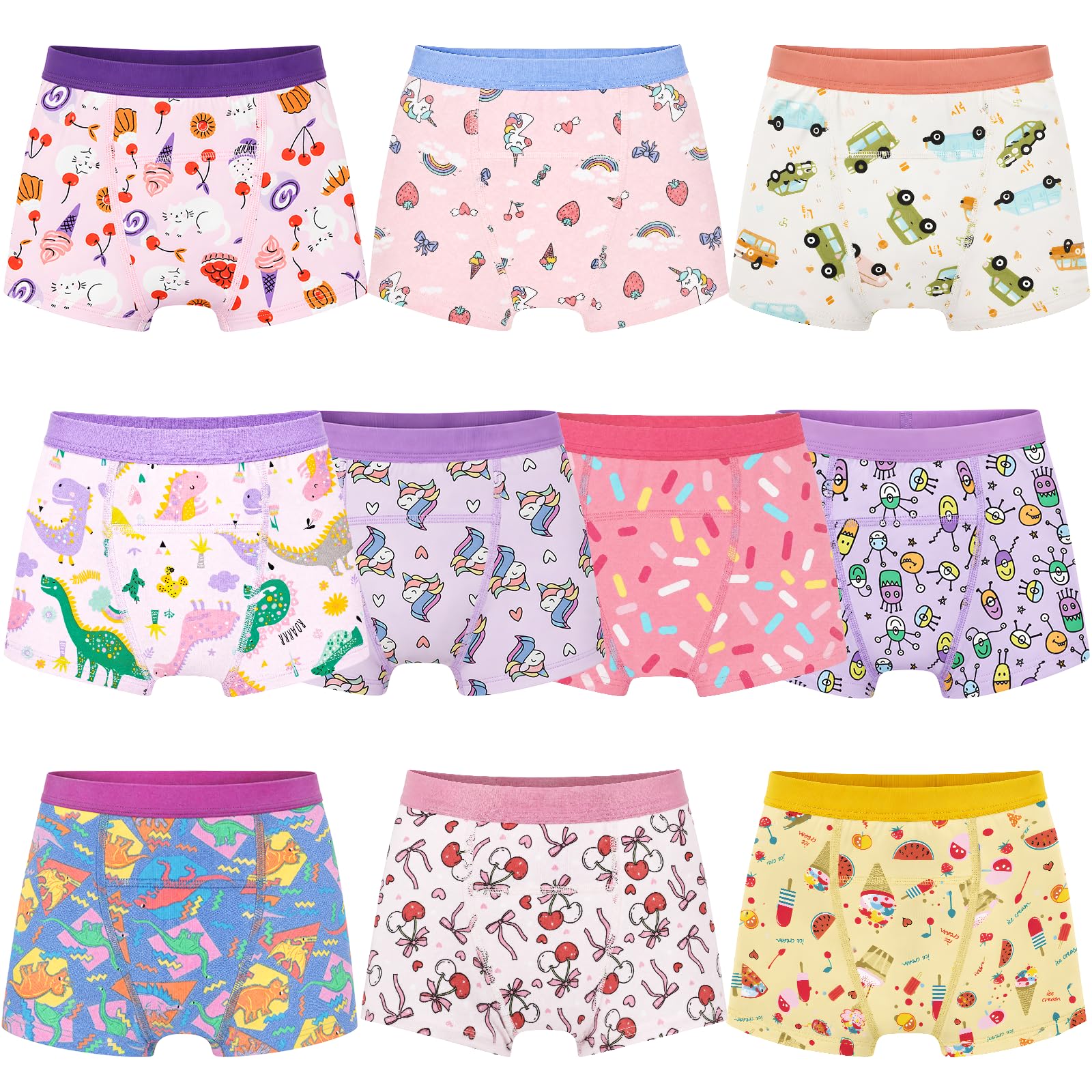 FLYISH DIRECT Calzoncillos de Entrenamiento Niño, Estilo Boxer, Pack de 10