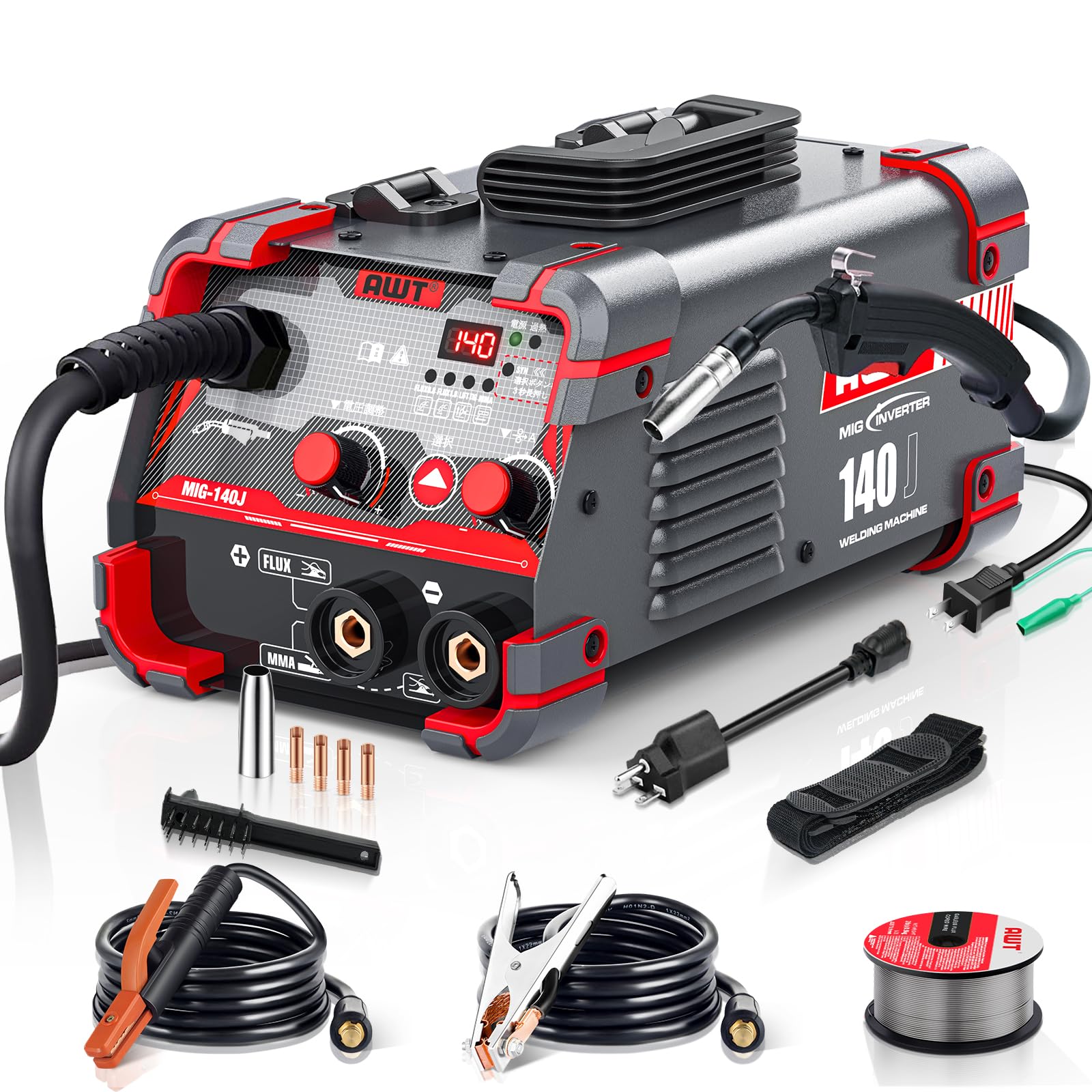 Amazon | AWT 溶接機 100V/200V兼用 半自動溶接機140A ノンガスMIG  