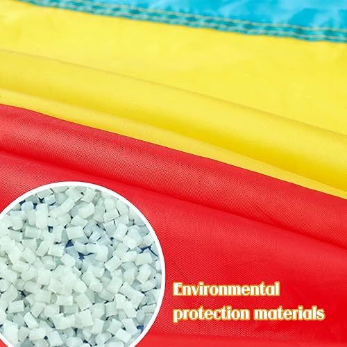 Miniatura 4 de MountRhino - Paracaídas para niños paracaídas con asas - Paracaídas multicolor para niños paracaídas para juegos de interior y exterior Rainbow 6ft