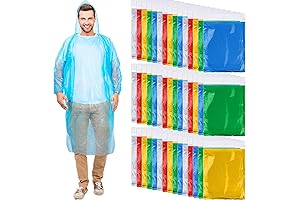 100-Pack Premium Protection Disposable Plastic Rain Ponchos with Hood