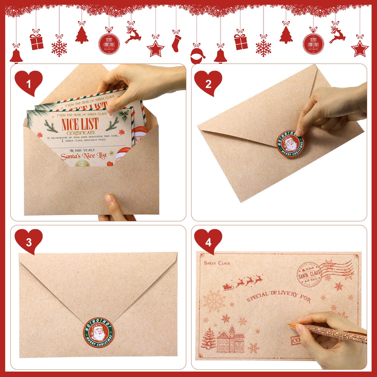 Chinco Christmas Mailbox For Santa – North Pole Delivery Box, Kids' Wish List Decor, Candy Cane Pattern