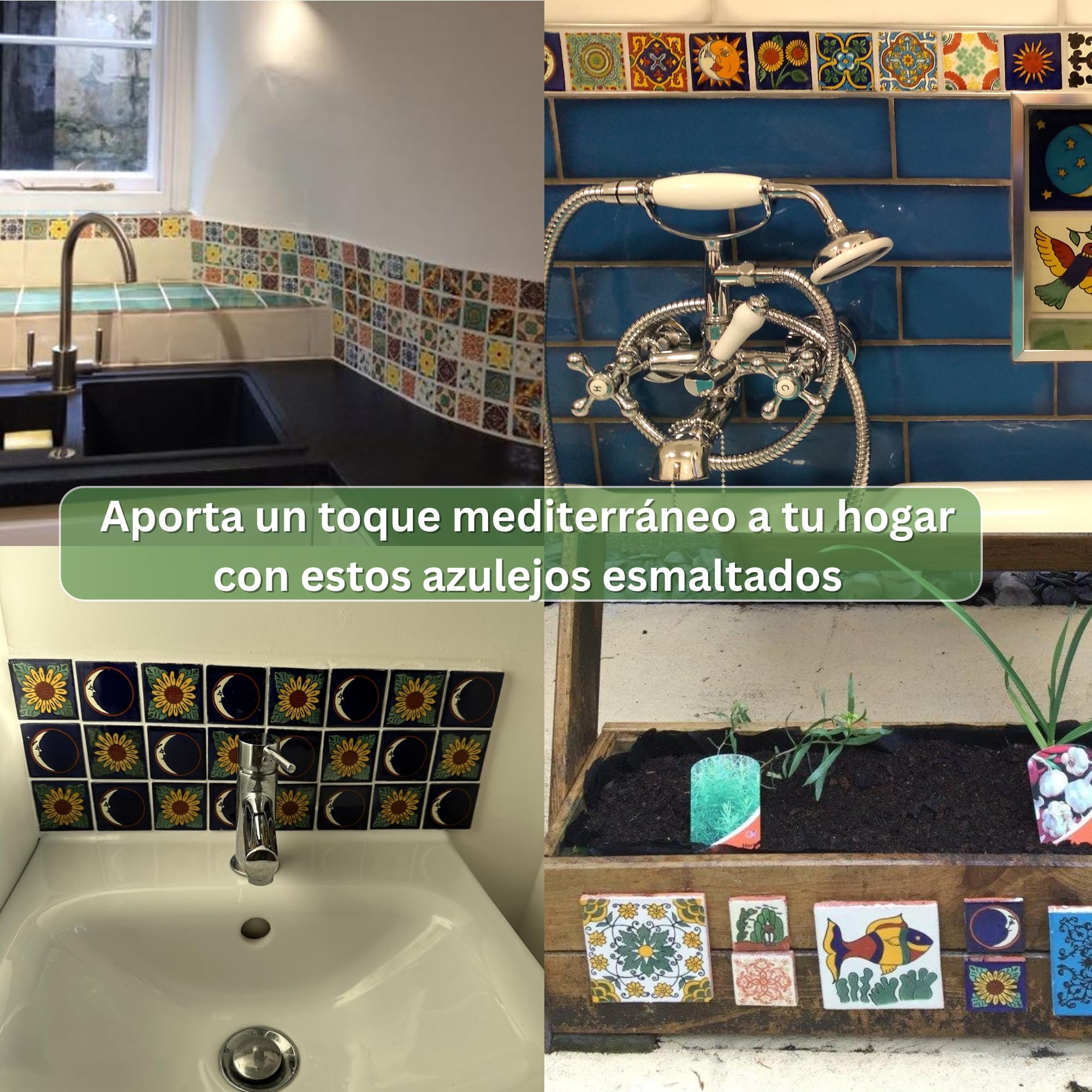 Tumia LAC Azulejos Mexicanos Artesanales de Talavera de 5cm