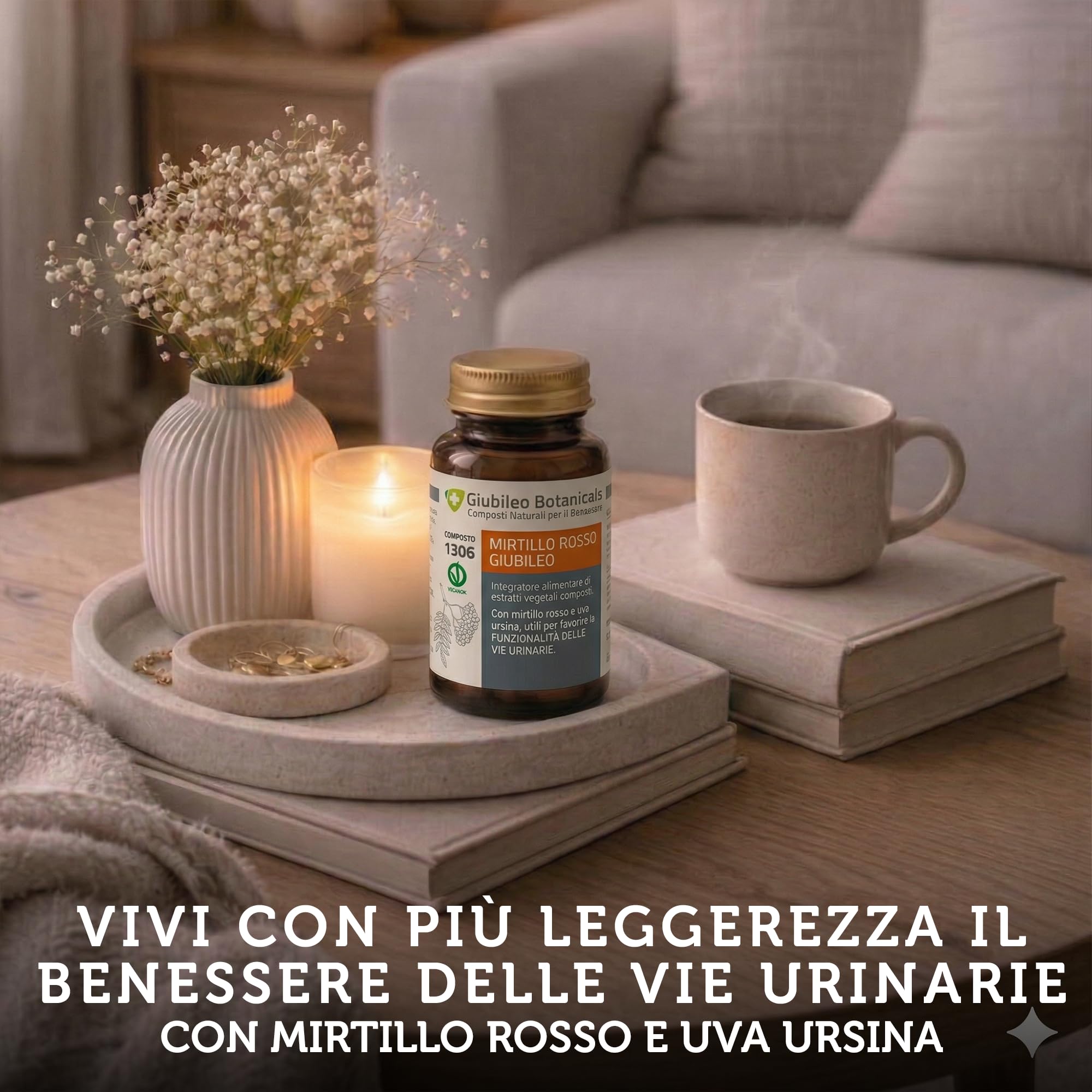 Integratore 100% naturale con MIRTILLO ROSSO E UVA URSINA - utili per la funzionalità delle vie urinarie, con BETULLA - 30 capsule