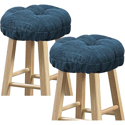 baibu Set of 2 Stool Covers Round, Super Soft Round Bar Stool Cushion Covers Seat Cushion - 2 Cushions Only (Blue,13" (33cm))