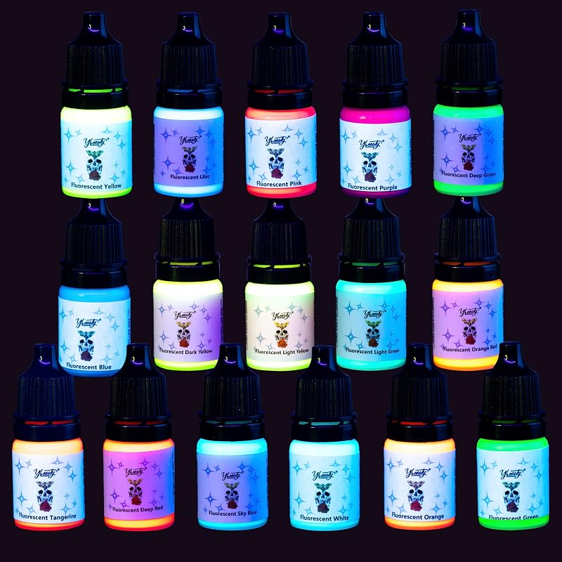 Kit de Tinta para Tatuagem Ybeauty com 16 Cores, 16 Frascos de 5 mL