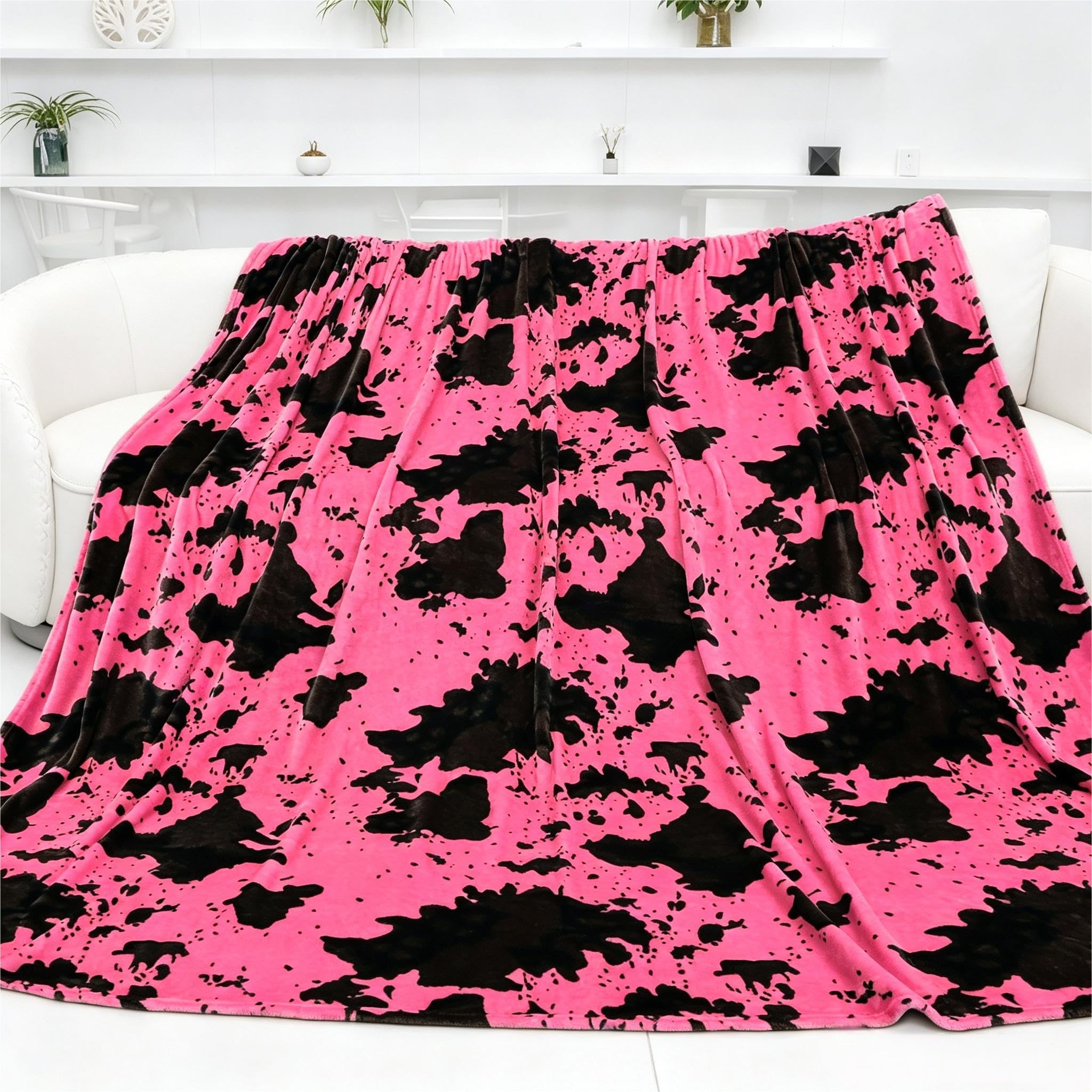 GEULAY King Size Throw Blanket, Hot Pink, 90x108 inches