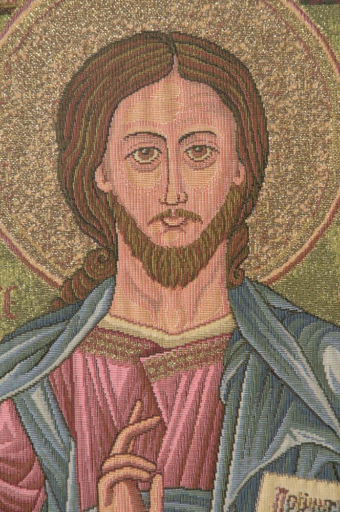 Charlotte Home Furnishings Inc. Christ Pantocrator Icon Italian Tapestry Wall Hanging 13 X 15 Inch Viscose Cotton And Polyester Blend Wall Art Perfect For Home Decor And Wall Decor
