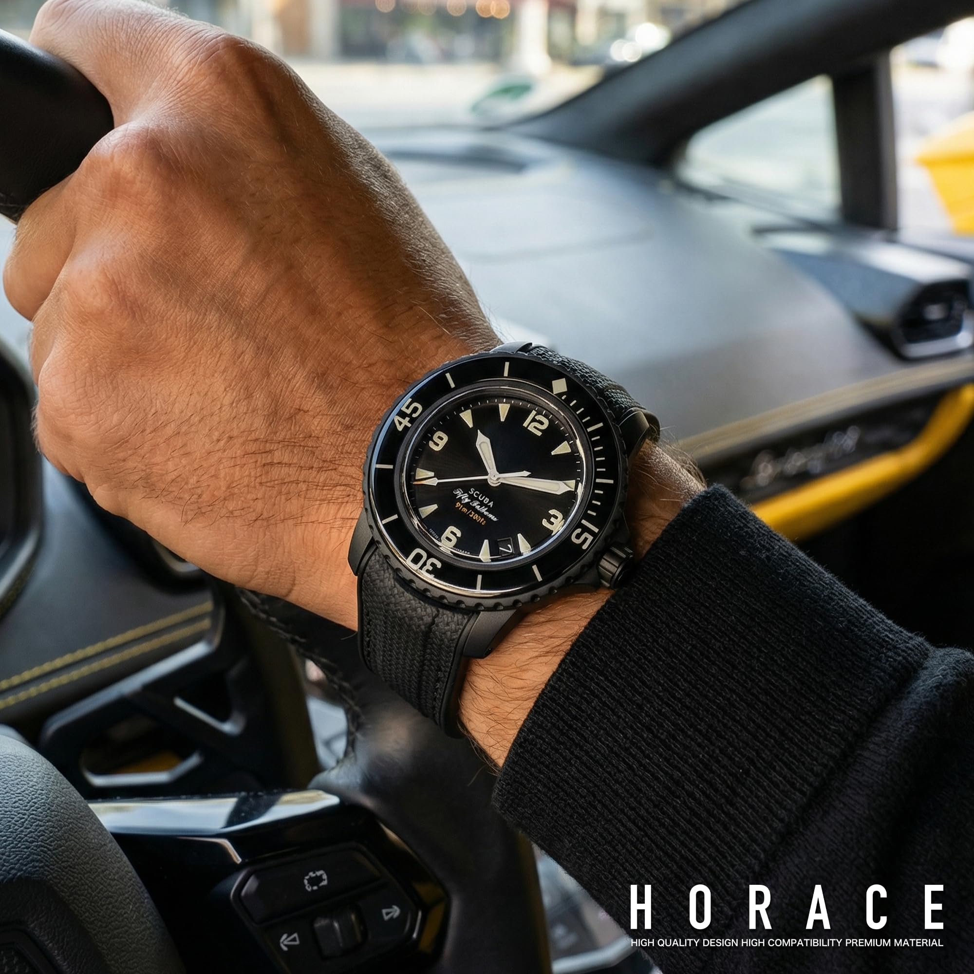 HORACE Cinturino per orologio da 22 mm in Silicone Liquido – Compatibile con Blancpain x Swatch Scuba Fifty Fathoms – Kit di montaggio incluso