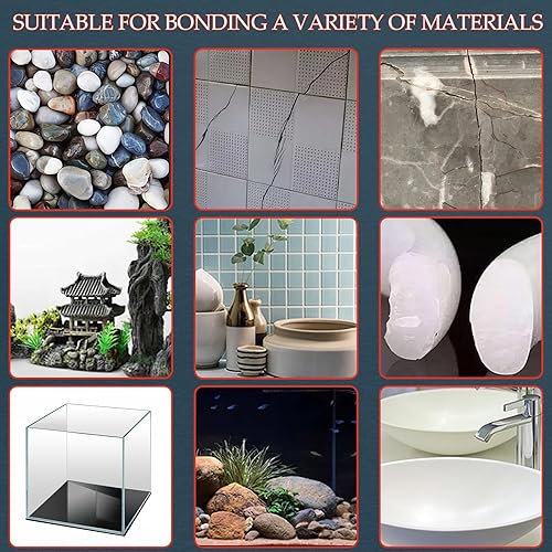 Miniatura 6 de Pegamento para piedra, 1.06 oz (30 g) de pegamento para mármol de cerámica, pegamento transparente para piedra a piedra, piedra y otros materiales,