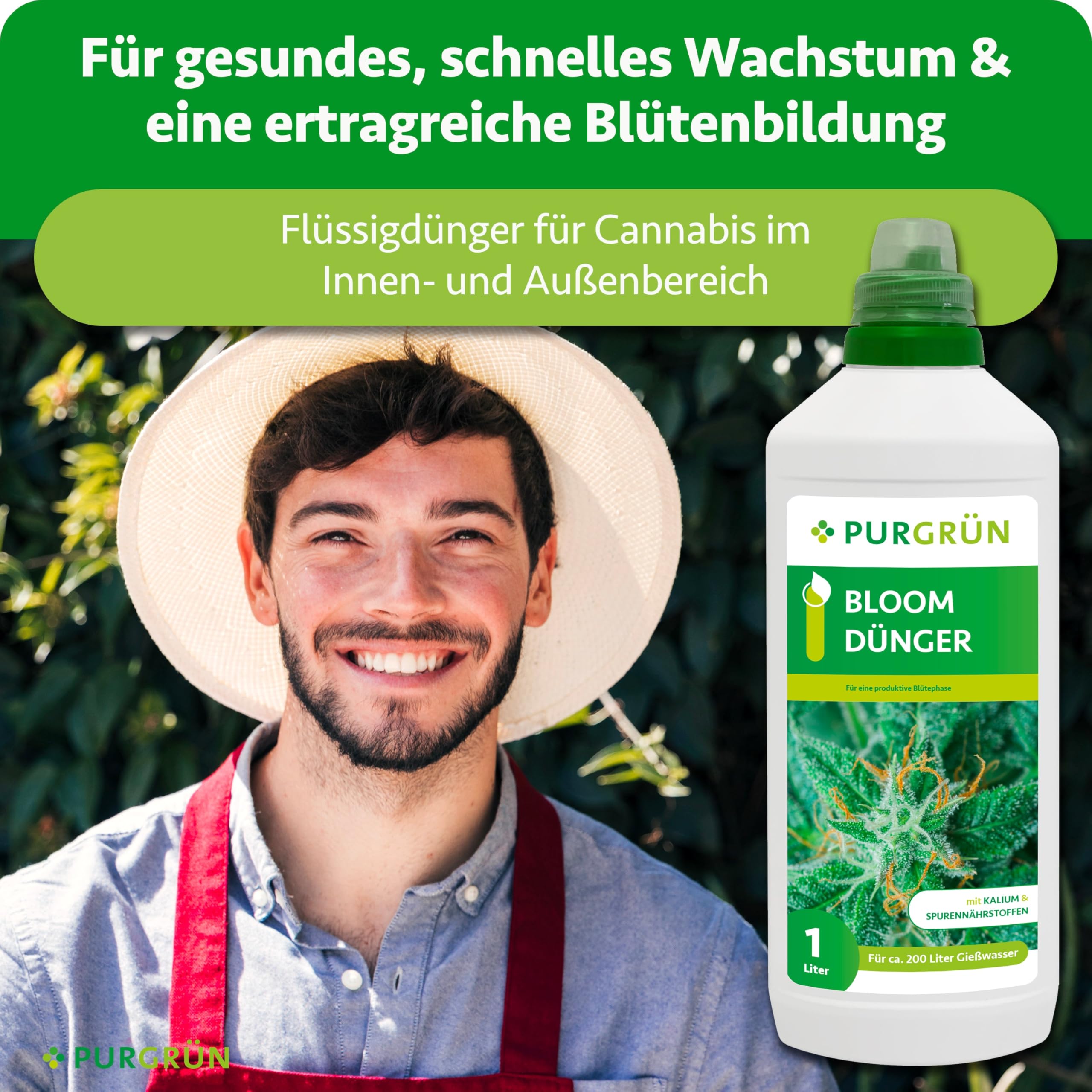 Bloom-Dünger 1 Liter – Fördert Blütenbildung & Ertrag – Extra Kalium stärkt die Widerstandskraft – Für den Anbau Indoor & Outdoor – Premium-Flüssigdünger für Autoflower, Sativa & Indica