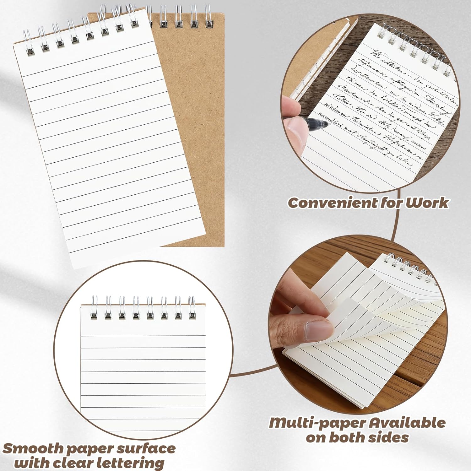 MIVIDE 60 Pack Pocket Notebooks, 3x5 Small Top Spiral Notepad Bulk, Spiral Notebooks with 60 Sheets/120 Lined Pages Mini Note Pads Notebooks for Home, Work, Office, Travel