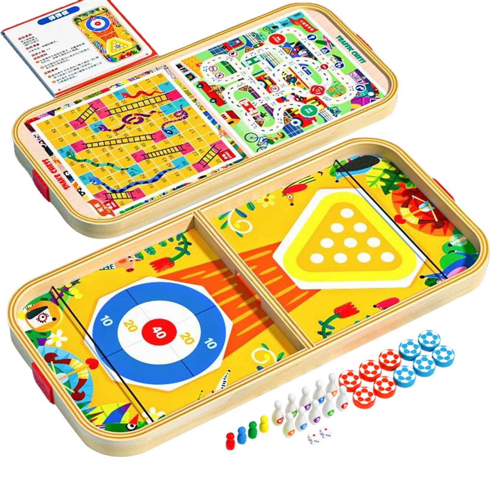Juego de Mesa de Madera Montessori 5 en 1