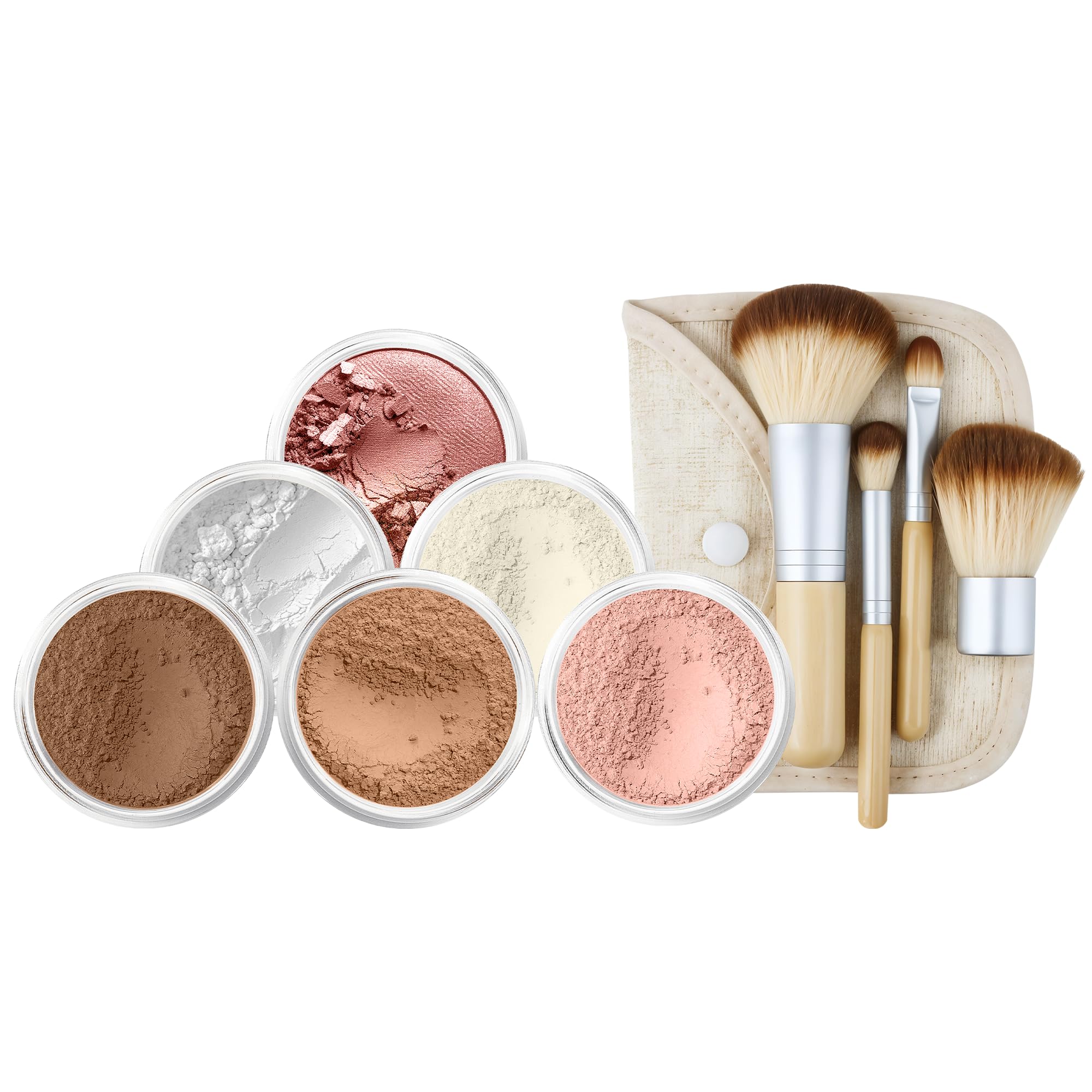 EVERYDAY KIT (COCOA) Full Size Mineral Makeup Set Matte Foundation Bare Face Sheer Powder Cover