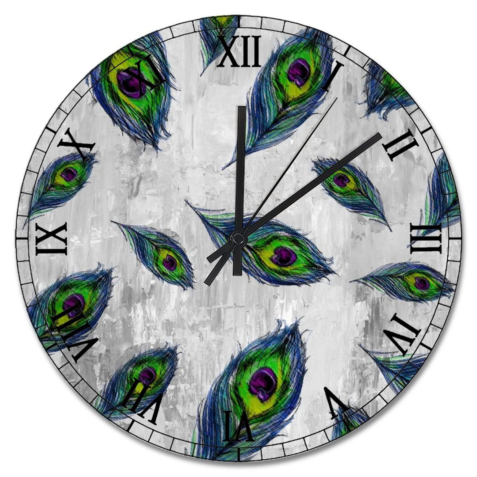 Horloge murale paon vintage : cadeau idéal pour la maison
