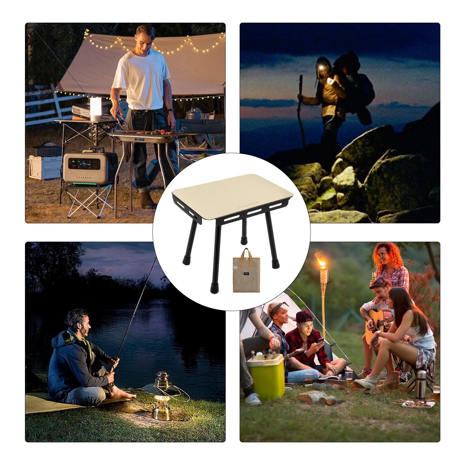 Table de Camping compacte et Portable | Table Pliante légère | Table de plage pliable multifonction pour extérieur, randonnée, pêche, pique-nique, , pique-nique