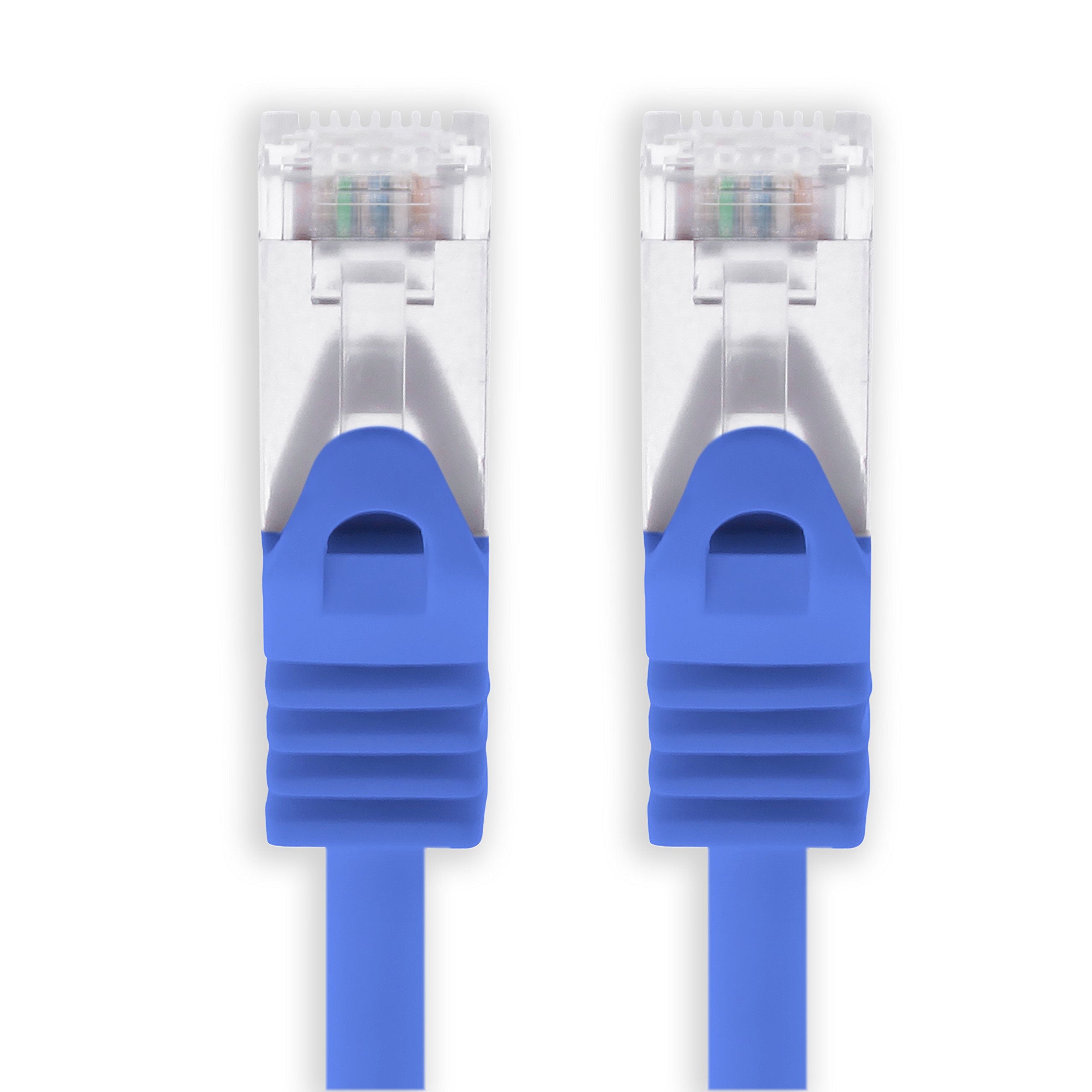 1aTTack.de 5m - blau - 1 Stück CAT.7 Netzwerkkabel Sftp (Rohkabel) Patchkabel (SET) 10000Mbit/s - 500 MHz konfektioniert mit 2 RJ45 Stecker Cat6a