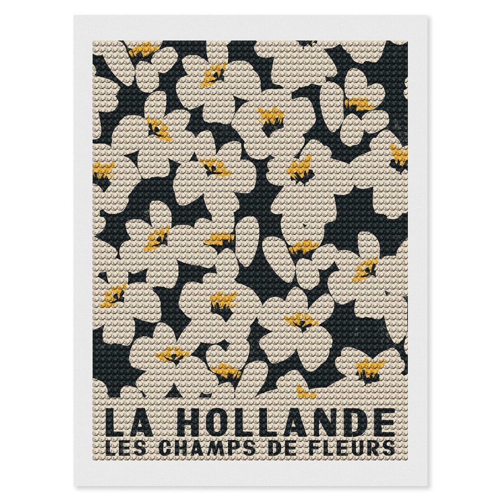 Junmoney Flower Market Holland Diamond Art Canvas 12"x16", for Adults, Pleasing Wall Art Project, Modern Decor, Gift Idea, Nice Detail and Sparkle