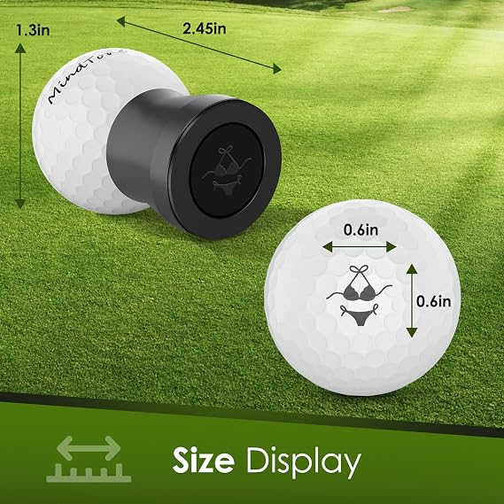 Golf Ball Stamper with Refillable Permanent Ink - Golf Ball Stamp Marker to Identify Golf Balls - Golfing Accessories Reusable Golf Ball Marking Tool Great Gifts for Men and Women Golfers