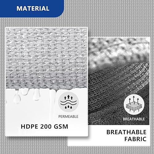 Miniatura 5 de Toldo rectangular de 8 x 10 pies, color gris, para patio, césped, jardín, actividades al aire libre, malla con bloqueo UV, podemos hacer tamaños