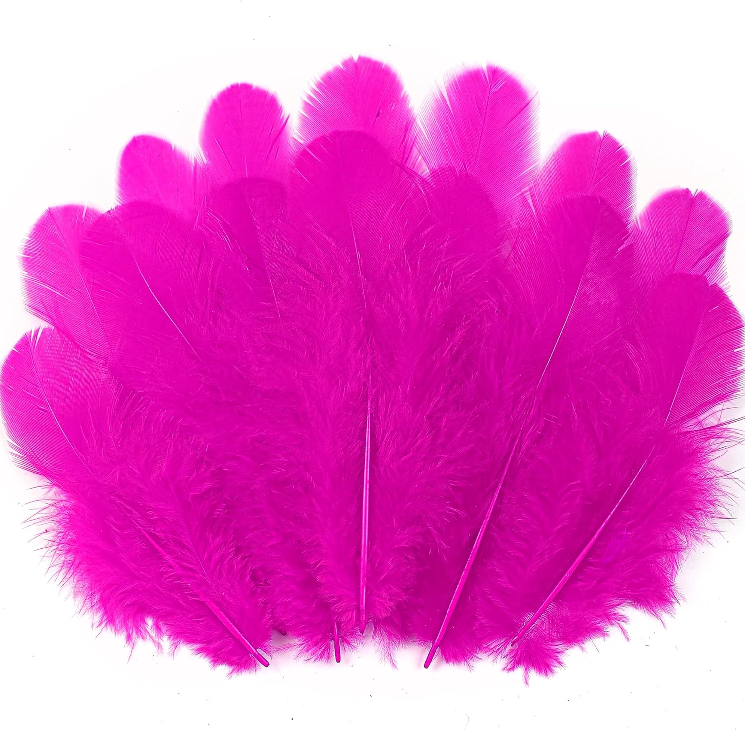 Soarer 300pcs Fuchsia Feathers for Crafts - 3-5inch Craft Feathers Bulk for Wedding Home Party, Dream Catcher Supplies and DIY Crafts(Fuchsia)