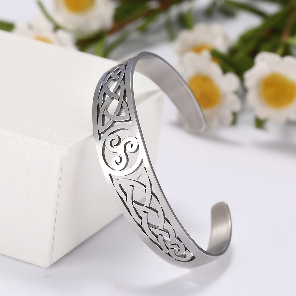 OIDEA Bracciale rigido da uomo con rune vichinghe, in