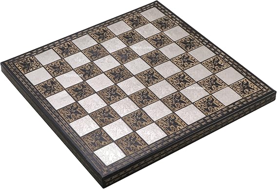 Luxury & Decorative Premium Chess Board Game Set | 10 x 10 Inches | Black & Silver | Collectible & Handmade Chess Set for Professionals & Adult for Tournament/for Gifting by INDUS LIVING