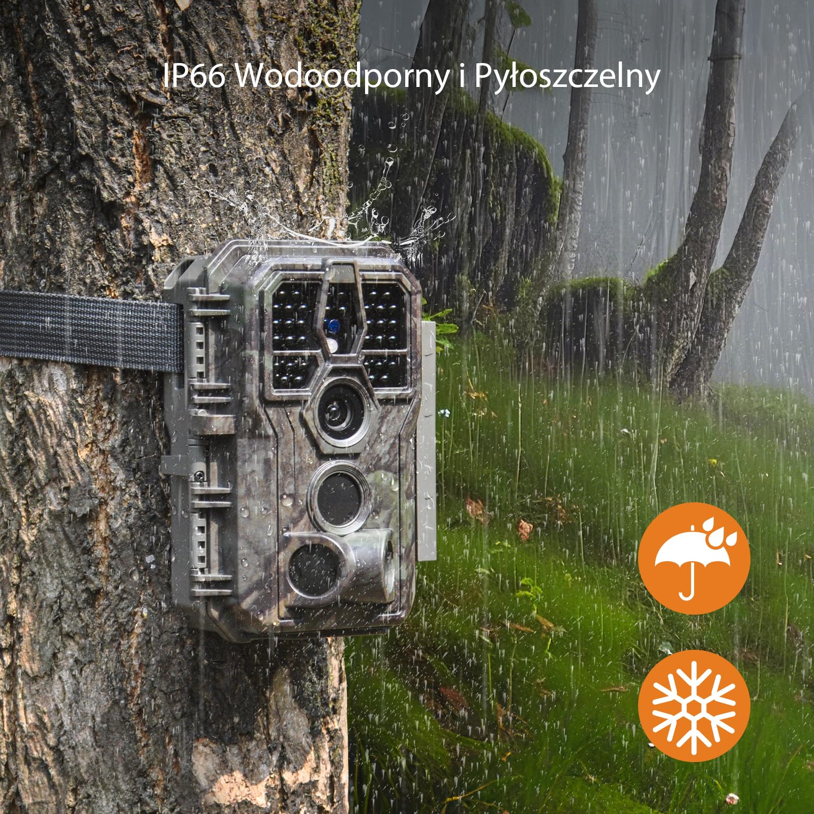 GardePro A50 4K kamera do obserwacji dzikich zwierząt z kartą SD 32 GB, 64 MP, kamera do obserwacji dzikich zwierząt z czujnikiem ruchu, widzenie nocne do 30 m, szybki wyzwalacz 0,1 s, czujnik ruchu
