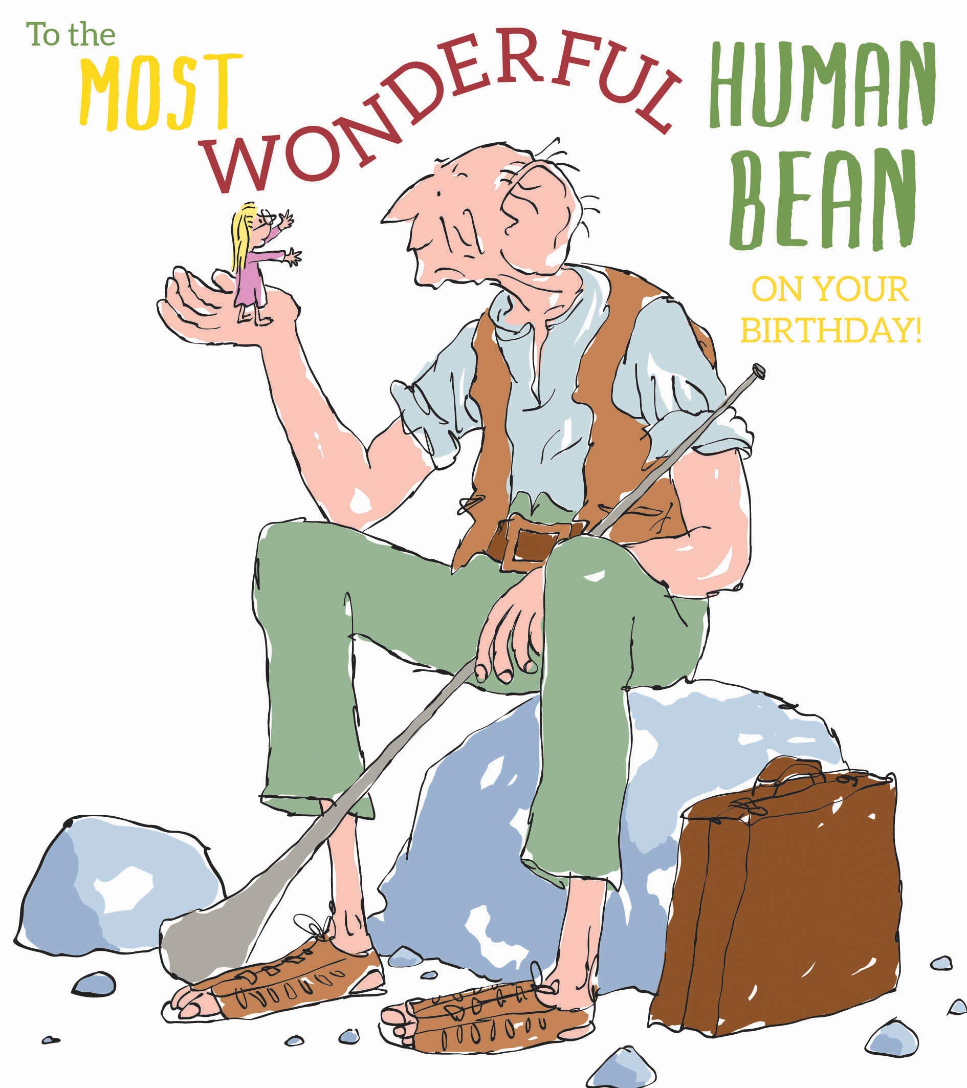 Roald Dahl Bfg Human Bean Birthday Card