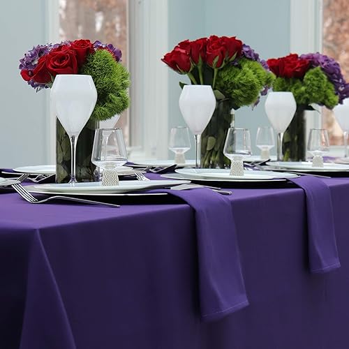 Vista 24 de Kadut Mantel rectangular – 90 x 132 pulgadas – Mantel rectangular caribeño para mesa de 6 pies en poliéster lavable – 30 pulgadas de caída, ideal